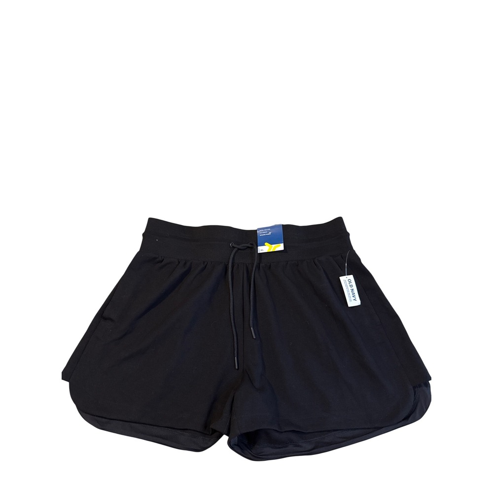 Old Navy Active Dynamic Fleece Extra High-Rise Shorts Black XL 662947-00-1